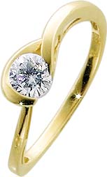 Ring in Gelbgold 333/- mit 1 funkelnden Zirkonia Stärke ca. 2mm. Premiumqualität von Deutschlands größtem Schmuckhändler Abramowicz aus Stuttgart. Der Juwelier in Baden Württemberg