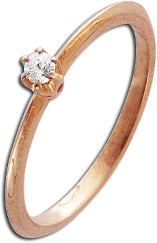 Ring in Rotgold 585/- mit 1Brillanten 0,05ct W/SI