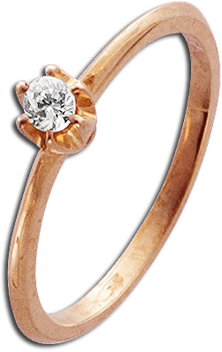 Ring in Rotgold 585/- mit 1Brillanten 0,10ct W/SI