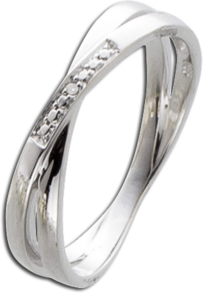 Ring in Weissgold 333/- miteinem Diamant 0,004ct W/P1Br.4mm, st 1,2mmgr 16-20mm