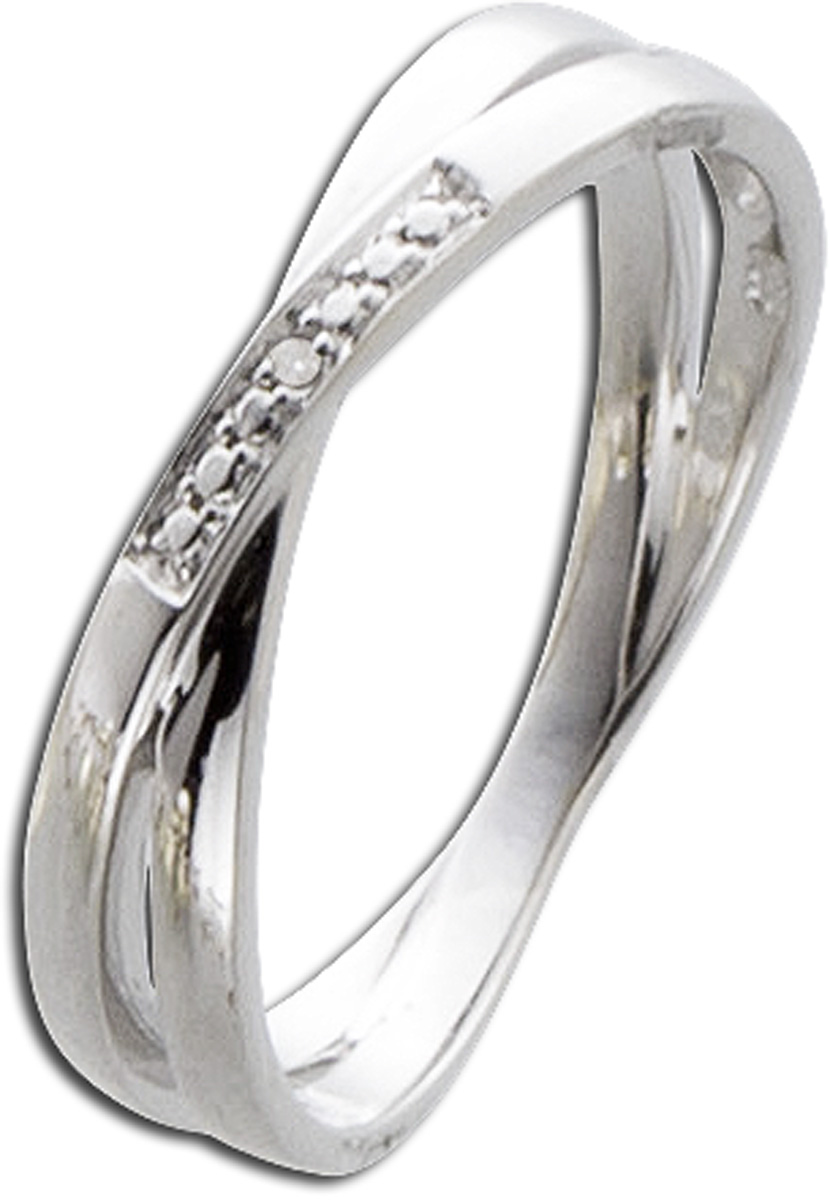 Ring in Weissgold 333/- miteinem Diamant 0,004ct W/P1Br.4mm, st 1,2mmgr