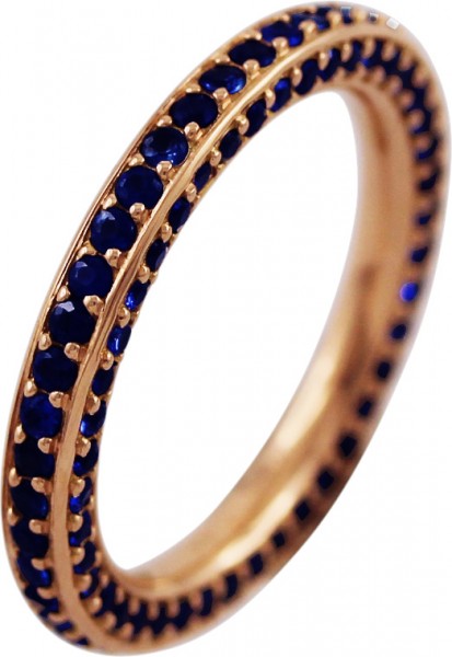 Memoire Ring 129 blauen Saphiren 1,80ct  Rosegold 750 by Saskia Dattner