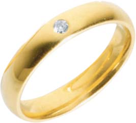Trauring Gelbgold 750/- 0,05ct W/SI 4×1,7mm
