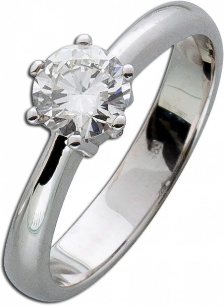 Diamant Ring Verlobungsring Weißgold 585 Brillant 0,77ct W / VVSI
