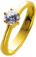 Ring aus Gelbgold 585/-, Brillant 0,57ct TW G/VVS (feines Weiß/sehr, sehr kleine Einschlüsse) in Krappenfassung. Der Ring ist in Deutschland von Meisterhand hergestellt  und gefasst. Die Ringe werden selbstverständlich von uns (auf unsere Kosten) auf Ihre