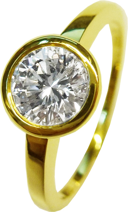 Solitär Ring Verlobungsring Gelbgold 585/- 1 Brillant 0,80ct TW/VSI