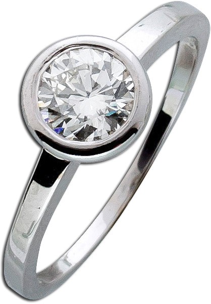 Diamant Ring Verlobungsring Weißgold 585 Brillant 0,75ct TW / VSI