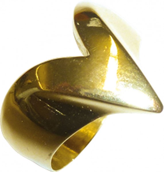 Designer Ring 17,5 mm aus hochwertigem Gelbgold 585/-, mit gleichbleibender Ringschiene hochglanzpoliert. Ein individuelles Unikat so hochwertig in seiner Verarbeitung, welches ihn von zeitloser Eleganz und Exklusivität werden lässt und dies in feinster J