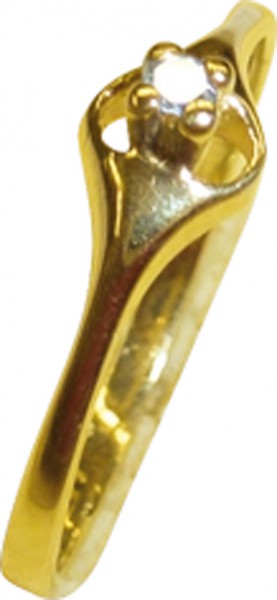 Goldring, Wunderschöner edler Ring in feinem Gelbgold 333/- in Größe 17,8 mm, hochglanzpoliert, verziert mit einem feinem Brillant 0,03ct TW/VSI, Ringkopf Ø 5mm, Breite 1,6mm, Stärke 0,75mm, kommen Sie vorbei und lassen sich beeindrucken von den wundervol