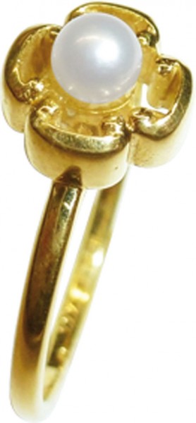 Eleganter Damenring in feinem 8 Karat Gelbgold 333/- mit wunderschöner weisser japanischen Akoyazuchtperle. Durchmesser 3,6mm. Die Größe des Ringes beträgt 17,2mm und ist auf  Wunsch auch änderbar. Die Ringschiene hat eine Breite von 1,4mm und Stärke 1,0m