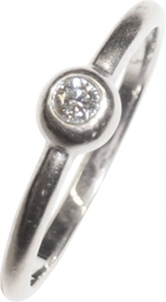 Glamouröser Ring in 750/- Weißgold, mit einem strahlenden Brillanten 0,08ct TW/VSI, 17,5mm