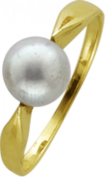 Ring in Gelbgold 585/- mit einer ja. Akoyazuchtperle