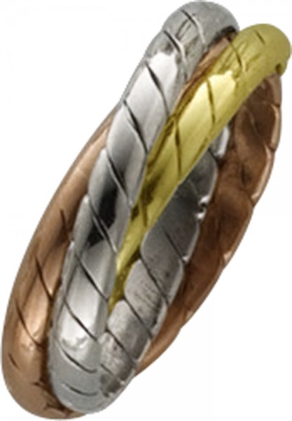 Ring Trinity in Gelbgold, Weissgold und Rotgold 333/-