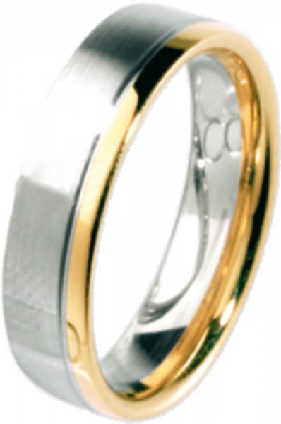 Ring Weißgold 585/- Gelbgold 585/-  20 mm matt poliert