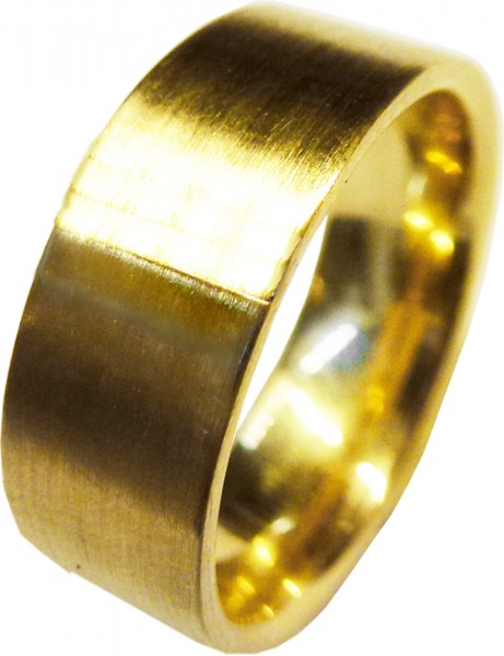 Ring in Gelbgold 585/-, 20 mm, längsmattiert