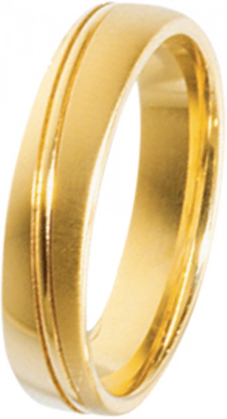 Ring in Gelbgold 585/-, in der Ringgröße 62mm, Ringbreite 6mm und Ringstärke 2mm, mit Oberfläche mattiert und poliert