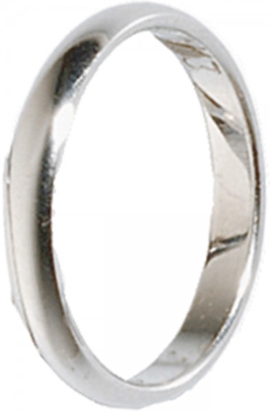 Ring in Weißgold 585/-, Ringgröße 49mm, Ringbreite 3mm, Ringstärke 1,3mm. Oberfläche hochglanz poliert.