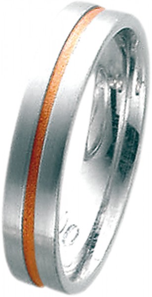 Ring in Weiß- und Gelbgold 585/-, Ringgröße 62mm(20), Ringbreite 5mm und Ringstärke 1,7mm. Oberfläche komplett mattiert.