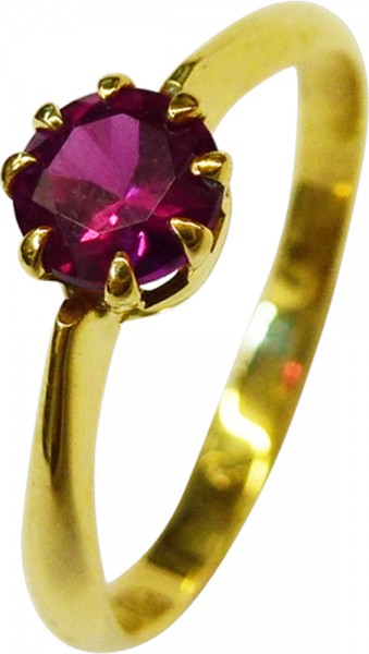 Antiker Ring um ca. 1950 in Gelbgold 333/- mit einem Rubin
