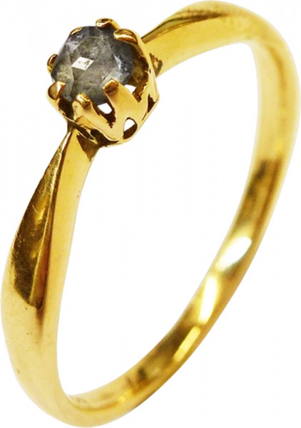 Antiker Ring um ca. 1920 in Gelbgold 333/- mit einem Brillant im Rosenschliff