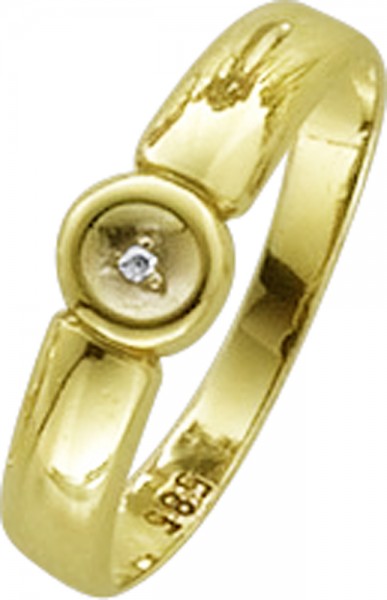 Brillant Ring in Gelbgold 585/- ein Brillant 0,01ct 8/8 W/P,  18 mm Ringgrösse änderbar