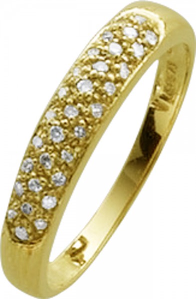 Ring in poliertem Gelbgold 585/- mit 31 Diamanten 8/8 Schliff  W/P  19mm Größe
