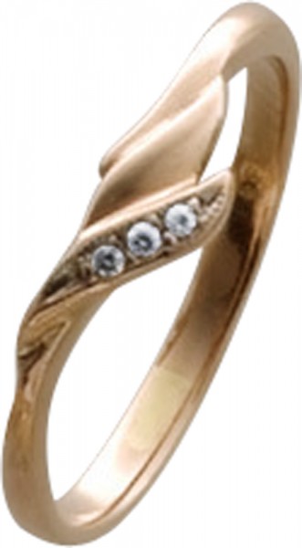 Ring in Rosegold 585/- 3 Diamanten 8/8  Schliff W/P  Ringgröße 16,8mm, aenderbar