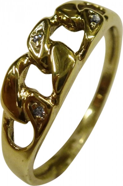 UNIKAT eleganter Ring Gelbgold 333/- 3 Diamanten 8/8 W/P zus0,02ct  Größe 17mm leicht aenderbargegen Aufpreis