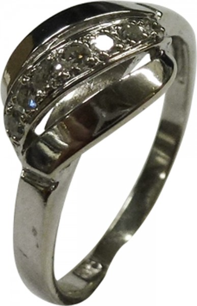 UNIKAT Ring in Weißgold 585/- 7 Brillanten je 0,02ct zus0,14 ct 8/8 TW/SI Groesse 18 mm leicht aenderbar mit Aufpreis