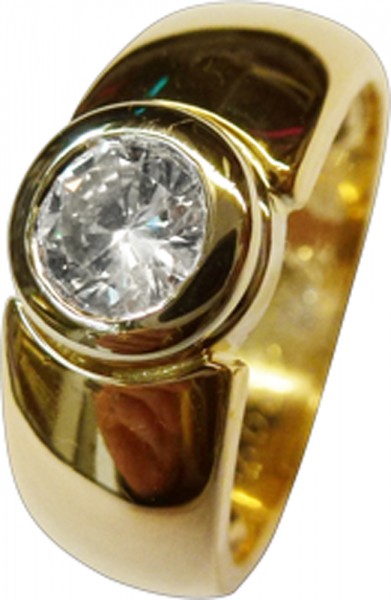 Ring Gelbgold 585/- Brillant 0,55ct W/VSI Größe 18mm