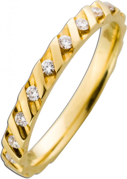 Exklusiver Memoire Goldring 585 Brillanten 0,50ct TW / Lupenrein Memoire Ring