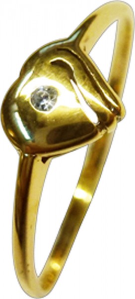 Ring Gelbgold 333/- Goldherz Diamant 8/8 W/P 0,01ct Größe 17,2mm