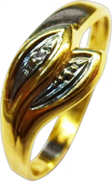 Ring Gelbgold 585/- Diamant 8/8 W/P Größe 16,7mm