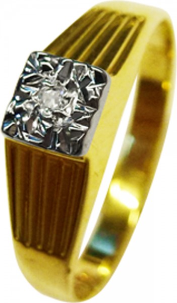 Ring Gelbgold 333/- Diamanten 8/8 W/P Herren und Damenring Größe 18mm
