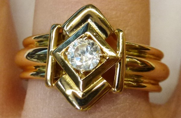 Ring Gelbgold 750/- Zirkonia poliert Größe 18,5mm