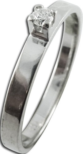 Brillant Ring 0,03ct Weiß 14kt 585/- Weißgold 1,2g Gr.15mm