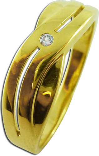 Ring in Gelbgold 333/- mit  Zirkonia, 18mm