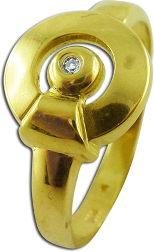 Ring in Gelbgold 333/- mit  1 Diamanten, 16mm