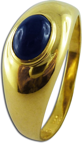 Ring in Gelbgold 333/- mit 1 Saphir Cabochon, 17mm