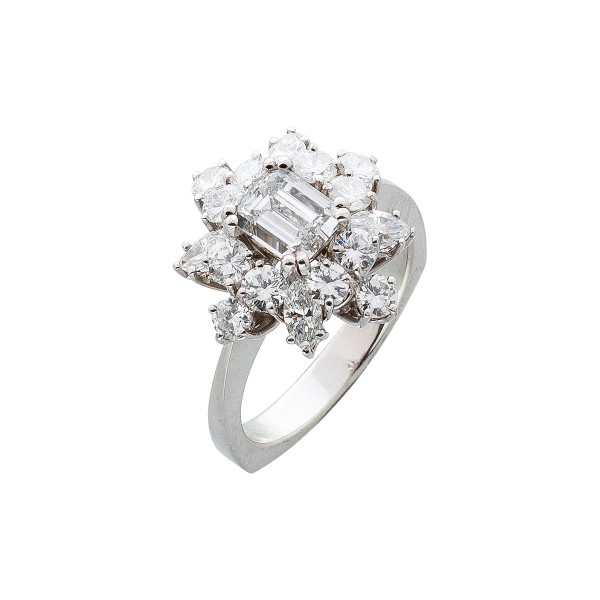 Ring Weißgold 750/- mit 17 Diamanten 2,80ct – IGI Zertifikat – Juwelenschmuck