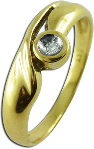 Feiner Ring Gelbgold 333/- Diamant 0,005ct Gr.16