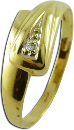Ring Gelbgold 8kt poliert 1 Diamant 0,005ct Gr 18,5