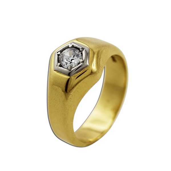 Ring 585 Gelbgold 1 Diamant 0,70ct TW / VS Altschliff