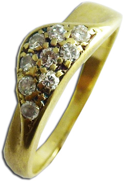 Ring – Goldring Gelbgold 585 9 Brillanten 0,09ct. W/P