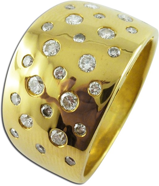 Ring – Goldring Gelbgold 750 28 Brillanten 0,57ct TW/VVSI