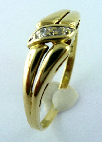 Ring in Gelbgold – Diamantring – Brillantring Gelbgold 14Kt/585 Diamant 0,02ct. W/P