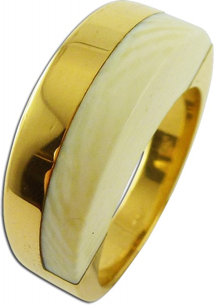 Ring – Goldring Gelbgold 750 Elfenbein