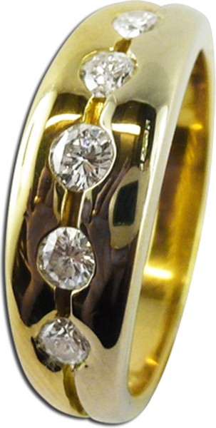 Ring – Brillantring Gelbgold 750 5 Brillanten 0,50ct TW/VVSI