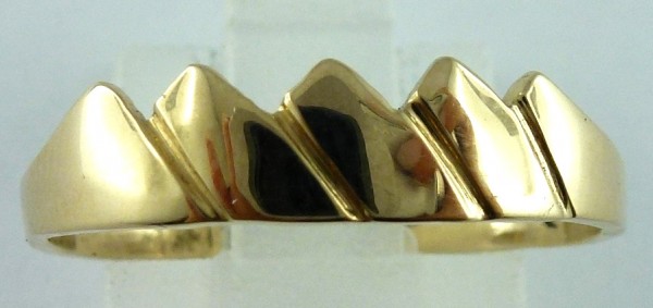 Ring Goldring Gelbgold 750/- Krone Zackenmuster