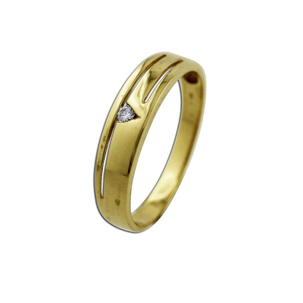 Ring mit Brillant – Goldring Gelbgold 333/- 1 Brillant 0,02ct W/SI